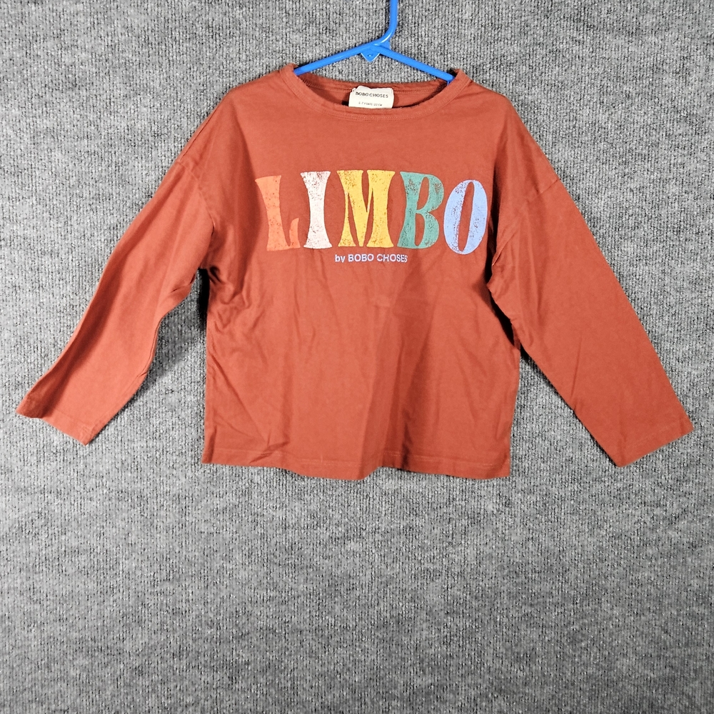 Bobo Choses Rust Long Sleeve Tee with Colorful Print